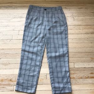 Black and gray plaid pants